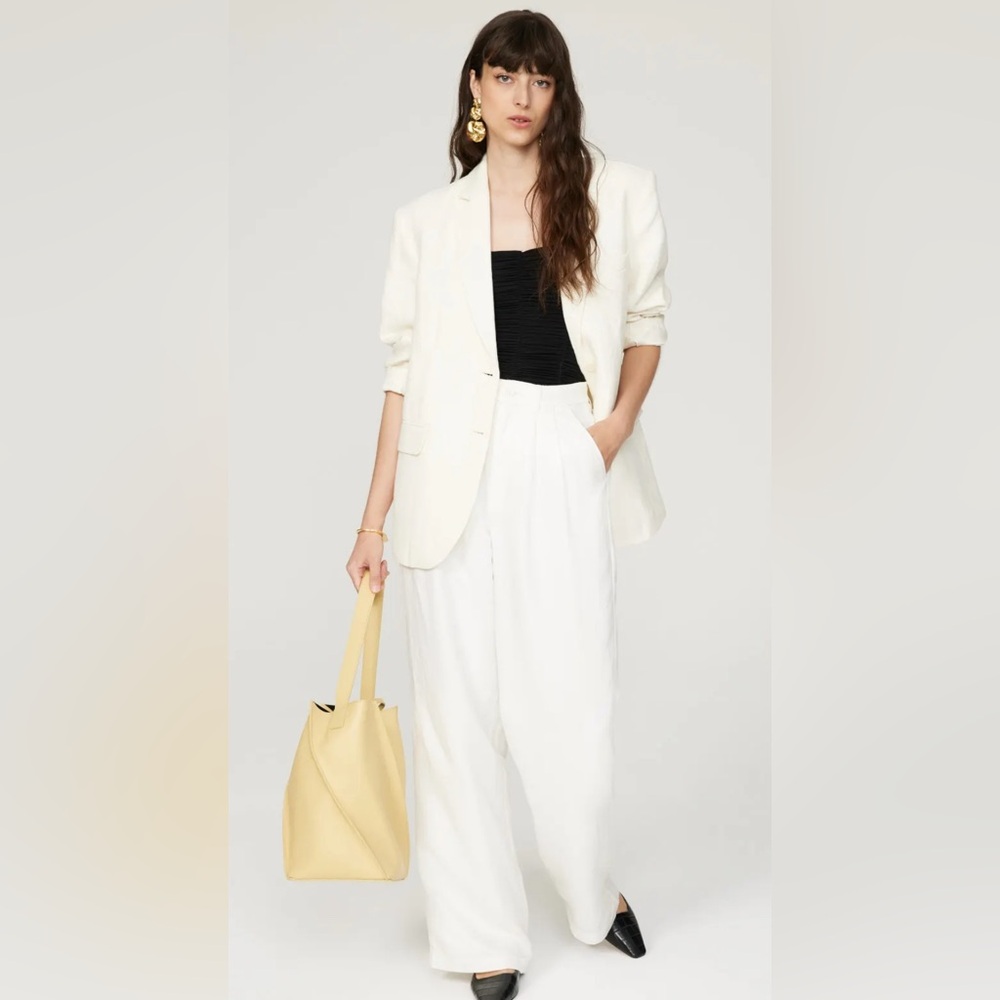 Anine Bing White Straight Leg Pants